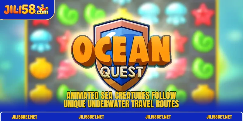 Animated sea creatures follow unique underwater travel routes