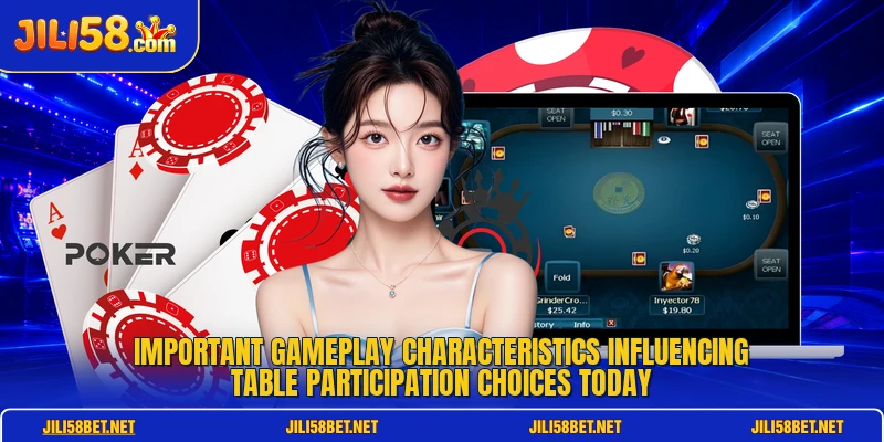 Important gameplay characteristics influencing table participation choices today